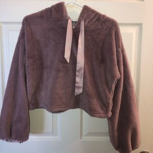 Cropped Fuzzy Hoodie